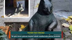 Tombili’nin Heykeli Önce Çalındı, Sonra Yerine Bırakıldı